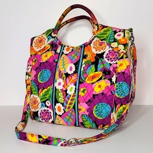 Retired Pattern Va Va Bloom Vera Bradley 2 Way Purse w/ Handles+ Crossbody Strap